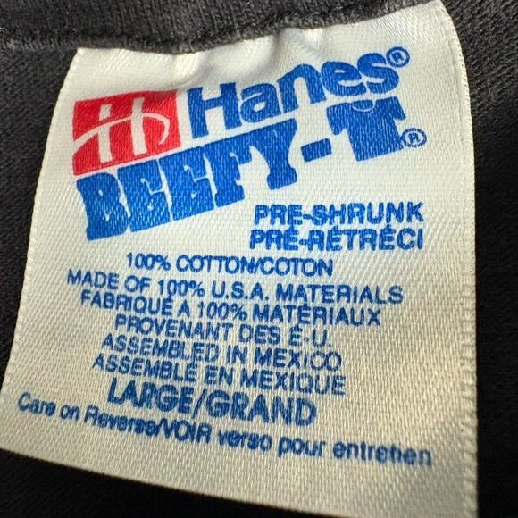 Vintage 90s Halloween Black BOO Ghost Shirt L Glow Spider Web Long Sleeve Hanes - Picture 8 of 10